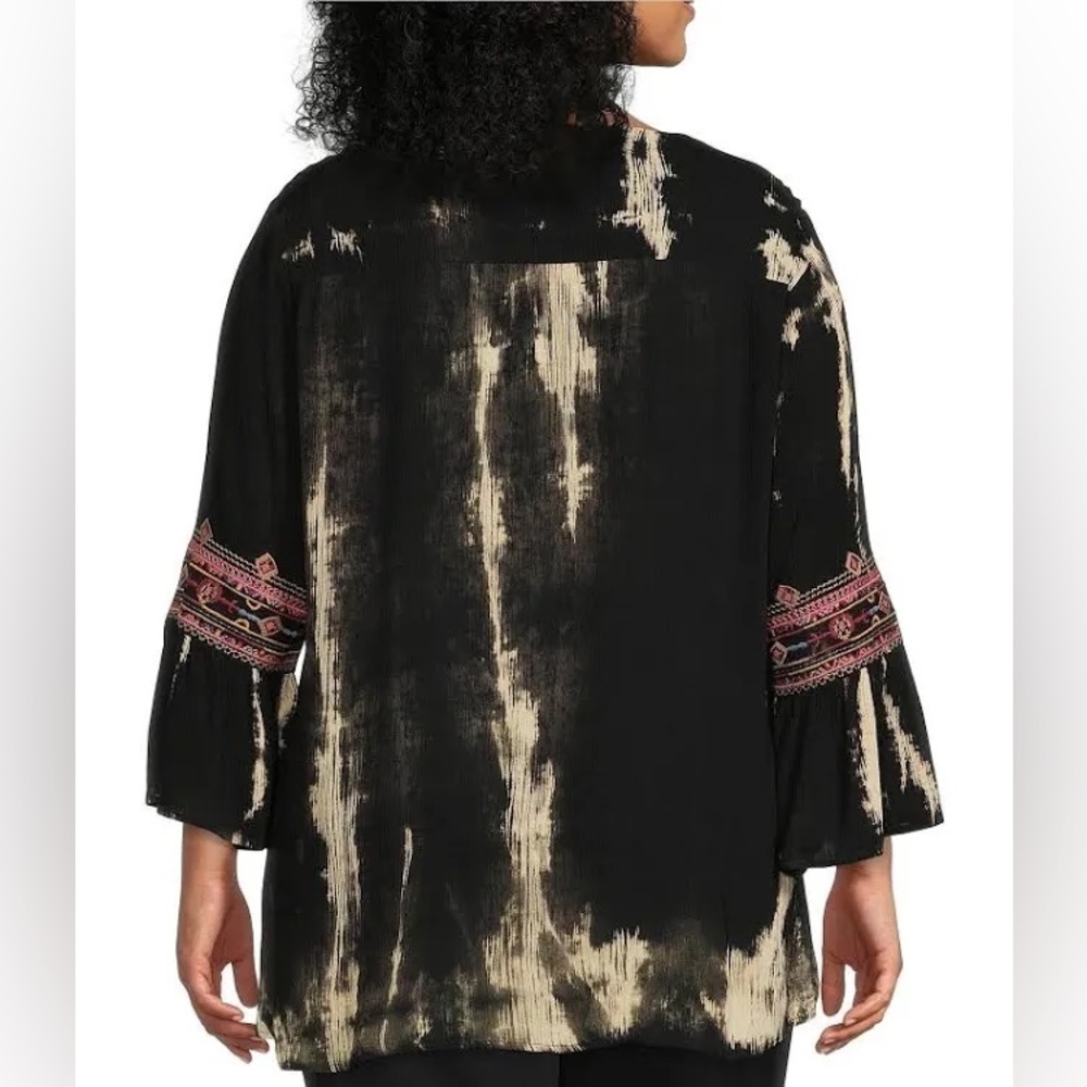 Calessa, Gorgeous Tie-Dye Woven Top, Tunic Style, Excellent Condition, S - Picture 3 of 14
